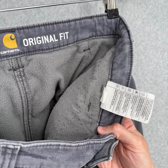 Carhartt Womens Fleece-Lined Crawford Pants Size 8 Reg Coal Gray Work Distressed - Picture 9 of 14
